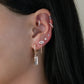 Twiny ear stud - Plaqué or rose