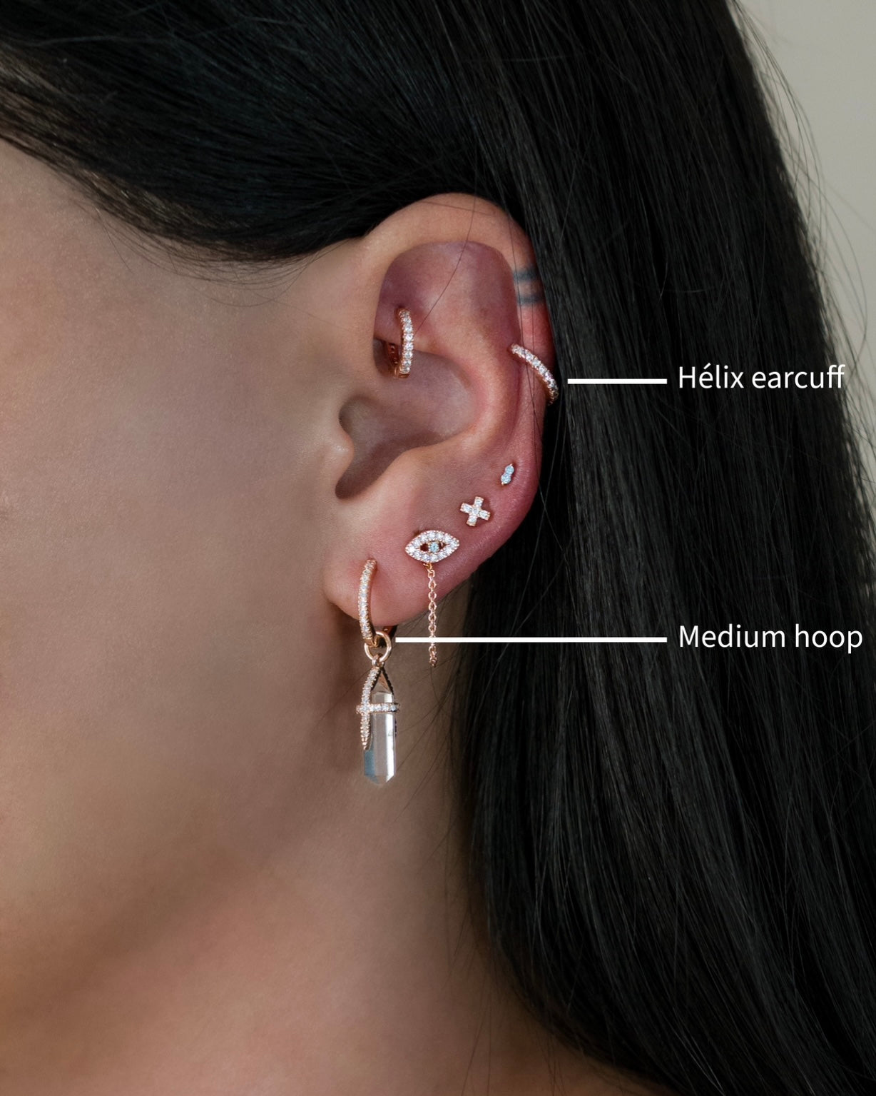 Helix Earcuff - Plaqué or rose