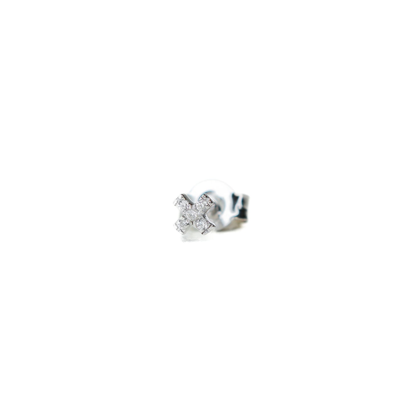 Cross ear stud - Argent 925