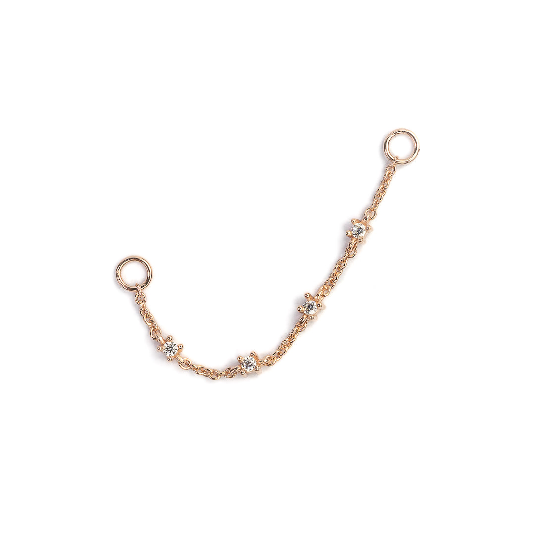 Shiny chain charm - Plaqué or rose