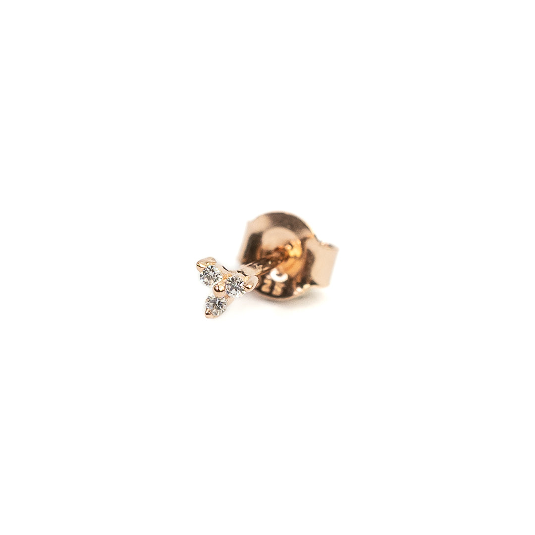 Trinity baby ear stud - Plaqué or rose