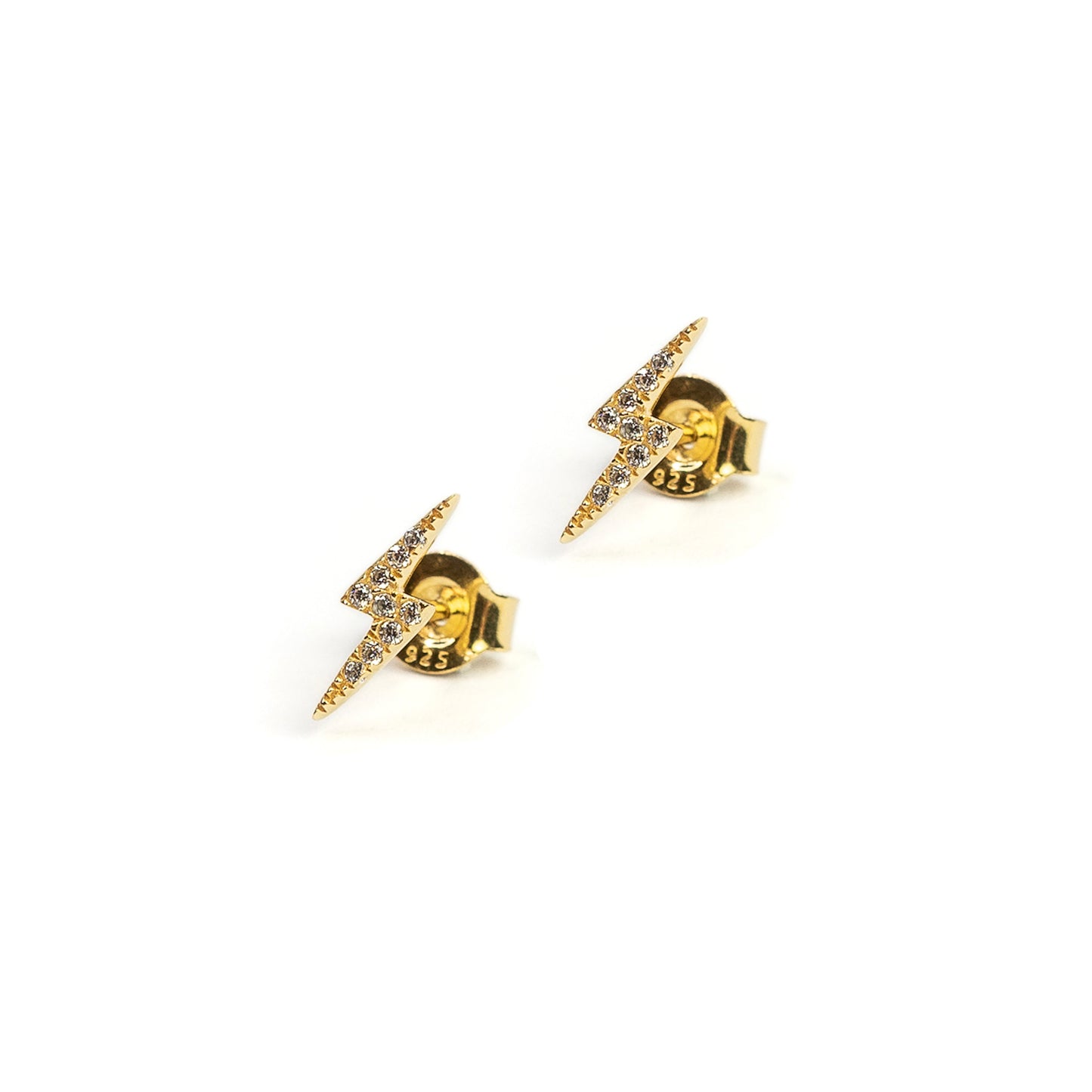 Lightning ear stud - Plaqué or jaune